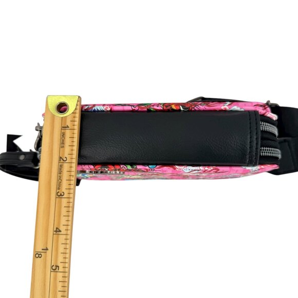 Ed Hardy Women's Crossbody Wallet With Strap Pink Tattoo Print Vegan Leather NWT - Picture 10 of 12
